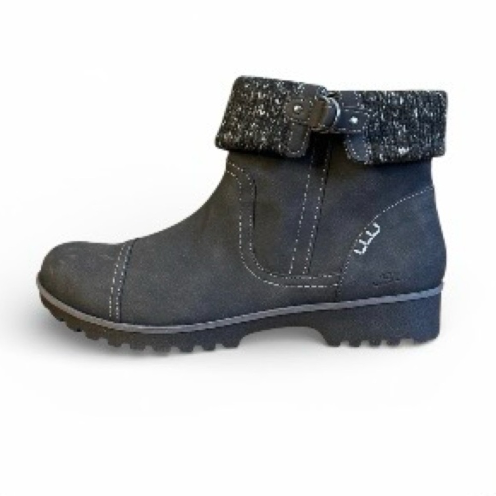 JBU Karissa Women's Water Resistant Charcoal Ankle Boots with Knit Cuff size 9.5